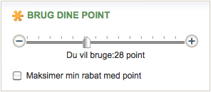V&aelig;lg hvor mange point du vil bruge vha. slideren p&aring; midten af siden