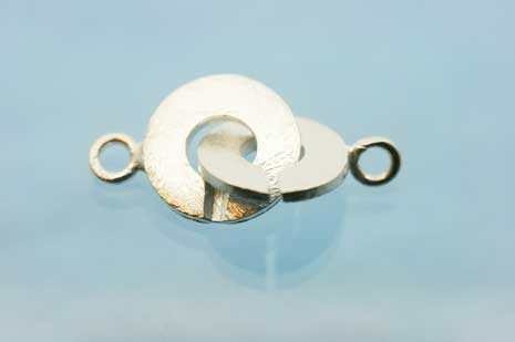 Lås, børstet, rund, ca. 25x12,5 mm, 925s, 1 stk.