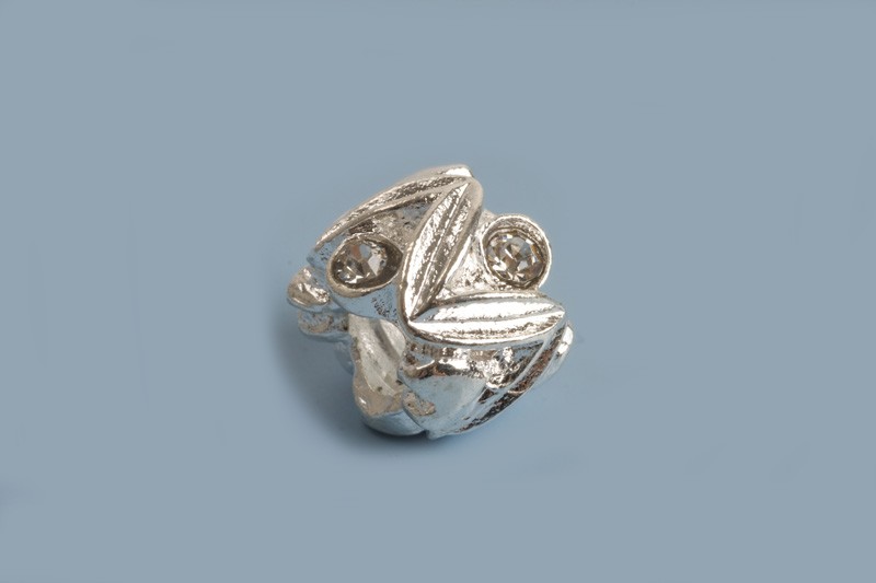 Mellemled m/rhinsten, ca. 10x12 mm, FS, 2 stk.