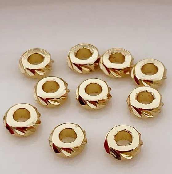 Mellemperle, hjul, ca. 4mm, FG, 4g. 