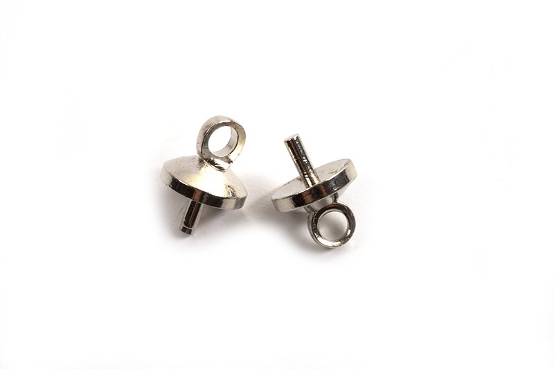 Stiftøsken, 7x5 mm, platiniumfarvet, 2 stk.