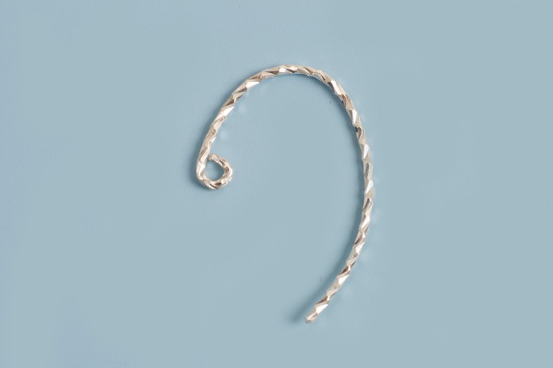 Ørekrog, snoet tråd, oval, ca. 14x22 mm, 925s, 1 par