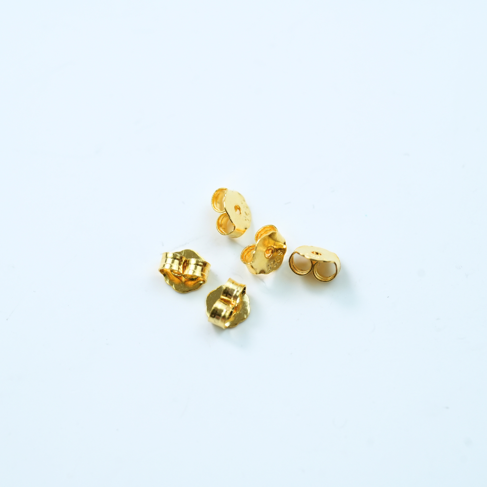 knipling Guld ørestop, 4.5mm,SøLvbelagt, 18Kt Guldbelagte, 3 par