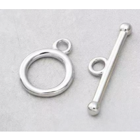 8mm bidsel lås, Sølvbelagt, 18kt，1 stk