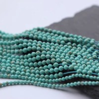 Turkis, facetteret rund 3 mm , hel streng