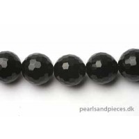 Sort onyx, facet, 20 mm, 1 streng