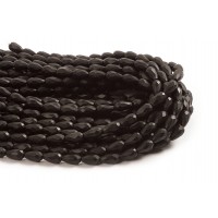 Sort onyx, dråbe, mat, facet, 8x14 mm, 1 streng
