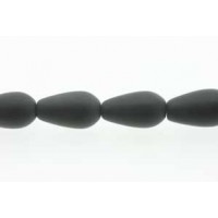 Sort onyx, dråbe, mat, 8x14 mm, 1 streng