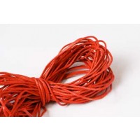 Bomuldssnøre, vokset, rød, 1 mm, 10 meter