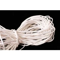 Bomuldssnøre, vokset, hvid, 1 mm, 10 meter