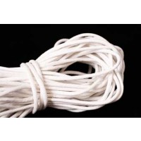 Bomuldssnøre, vokset, hvid, 2 mm, 10 meter