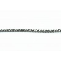 Hæmatit, rund, facet, 2 mm, 1 streng