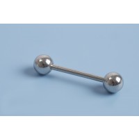 Pind m/perle, platinfarvet, 30,5x6x2 mm, 1 stk.