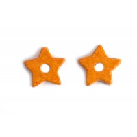 Keramikstjerne, orange, ca. 9,5 mm, 10 stk.