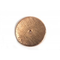 Mønt, børstet, midterboret, 14 mm, RG, 2 stk.