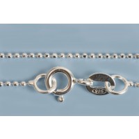 Halskæde, kuglekæde, 60 cm x 1,2 mm, sølv 925s, 1 stk.