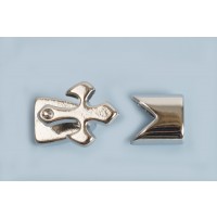 Hægtelås m/kors, 13x15x11 mm, FS, 1 sæt