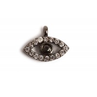 Evil eye m/rhinsten, 8x11x2 mm, PB, 1 stk.