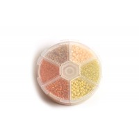 Seed beads, 3 mm, gule farver, ca. 1200 stk.