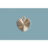 Vedhæng, hjerte m/mønster, ca. 10x8 mm, forsølvet med ægte sølv, 4 stk.