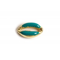 Muslingeskal, ca. 16x10x4 mm, FG, petroleumsfarvet, 2 stk.