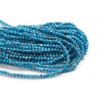 Glasperle, evil eye, ca. 6 mm, turkis, 1 streng