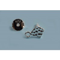 Ørestikker m/banket overflade, 8x5 mm, 925s, 1 par
