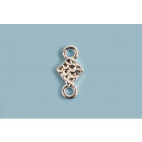 Vedhæng m/banket overflade, link, ca. 9x4,5 mm,  925s, 1 stk.