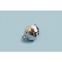 Ørestikker, halv rund, hamret, ca. 11x10x5 mm, platiniumfarvet, 2 stk.