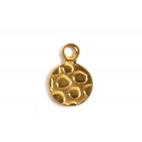 Vedhæng, mønt m/tekstur, 12x8 mm, FG rustfrit stål, vandfast, 4 stk.