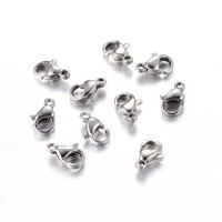 Karabinlås, FS rustfrit stål, vandfast, 10x6 mm. 5 stk.