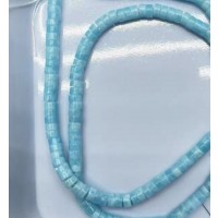 Larimar , rørsten, ca. 4x 2.5mm, 1 streng