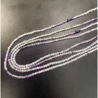 Amethyst , rund, ca. 2 mm, 1 streng