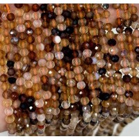 Agat, facetteret rund 3 mm , hel streng