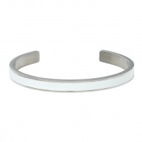 White Enamel Bangle Steel