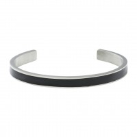 Black Enamel Bangle Steel