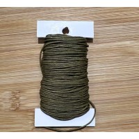 Bomuldssnøre, vokset, Army Green, 1 mm, ca. 10 meter