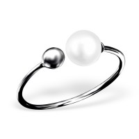 Double Pearl Fingerring Black