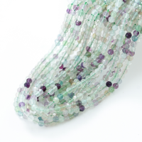 Fluorescerende Kvarts，Diamantslebet Rund, 4mm/38cm，Hel Streng