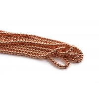 Hæmatit, rund, rosa, 2 mm, 1 streng