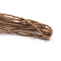 Hæmatit, rund, facet, kobberfarvet, 2 mm, 1 streng