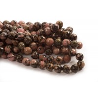 Rhodonite, facet, 10 mm, 1 streng