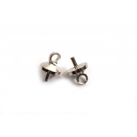 Stiftøsken, 7x5 mm, platiniumfarvet, 2 stk.