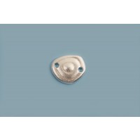 Mønt m/mønster og 2 huller, link, 8,5x9,5 mm, 925s, 1 stk.