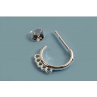 Hoops m/5 øjne, 12 mm, 925s,1 par