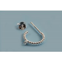 Hoops m/mønster og 1 øje, 12 mm, 925s,1 par