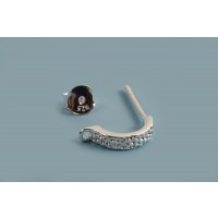 Hoops m/mønster og 1 øje, 10x5 mm, 925s,1 par