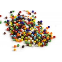 Seed beads, ca. 3 mm, multicolour, ca. 15 gram