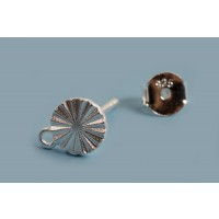 Ørestikker m/mønster og øje, 6 mm, mat, 925s, 1 par