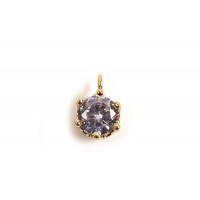 Vedhæng, m/lilla facetteret glas, ca. 8x6x5 mm, FG, 2 stk.